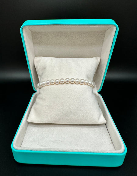 LUCE DI DONNAORO Bracciale Perle Coltivate 6-6.5mm con chiusura in Oro Bianco 18kt