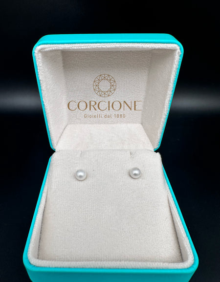 LUCE DI DONNAORO Orecchini di Perle Selene 6-6.5mm in Oro Bianco 18kt