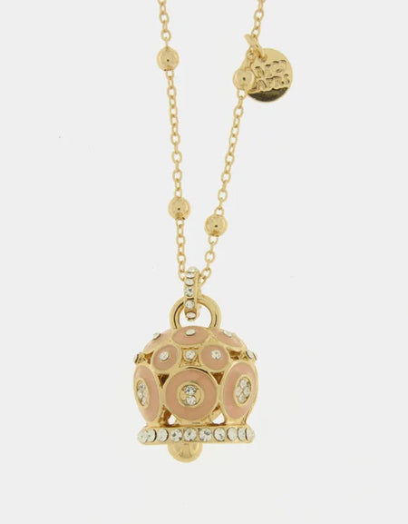 Collana in Metallo con campana a pois rosa e zirconi grande AMOCAPRI