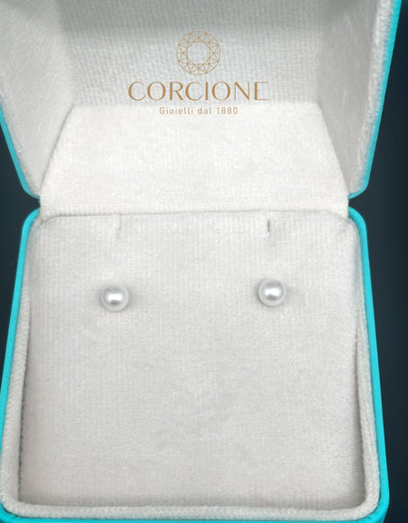 LUCE DI DONNAORO Orecchini di Perle Selene 5-5.5mm in Oro Bianco 18kt