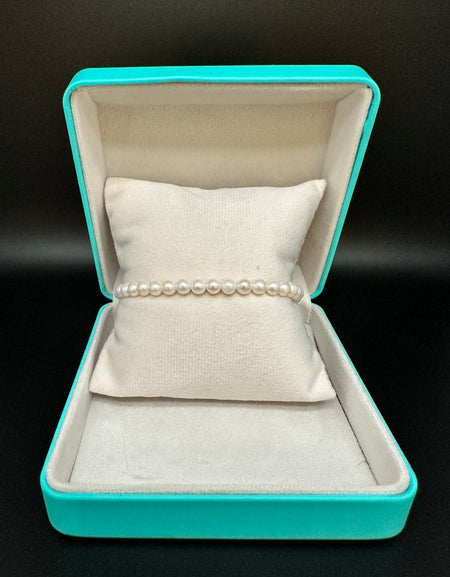 LUCE DI DONNAORO Bracciale Perle Coltivate 5-5.5mm con chiusura in Oro Bianco 18kt