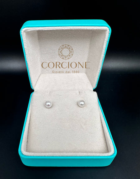 LUCE DI DONNAORO Orecchini di Perle Selene 7-7.5mm in Oro Bianco 18kt