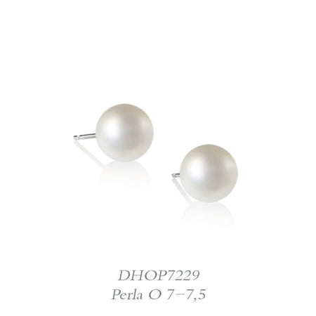 LUCE DI DONNAORO Orecchini di Perle Selene 7-7.5mm in Oro Bianco 18kt