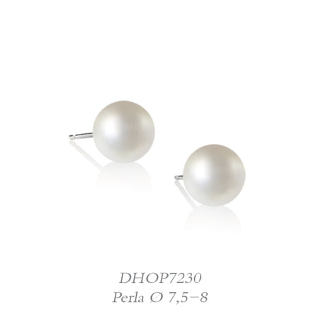 LUCE DI DONNAORO Orecchini di Perle Selene 7.5-8mm in Oro Bianco 18kt