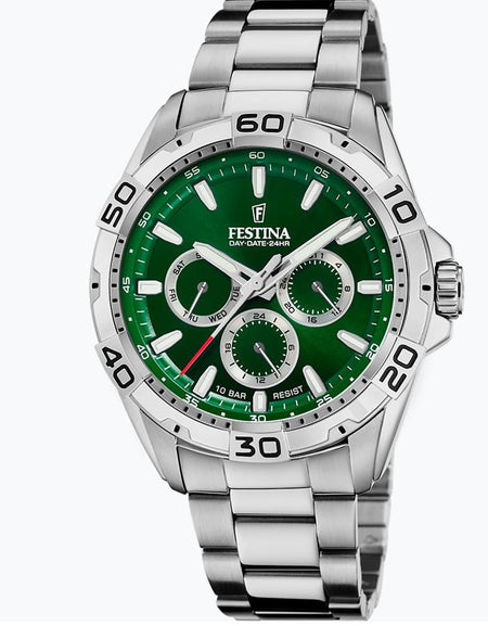 OROLOGIO FESTINA F20623/3 VERDE CINTURINO IN ACCIAIO INOSSIDABILE 316L, UOMO