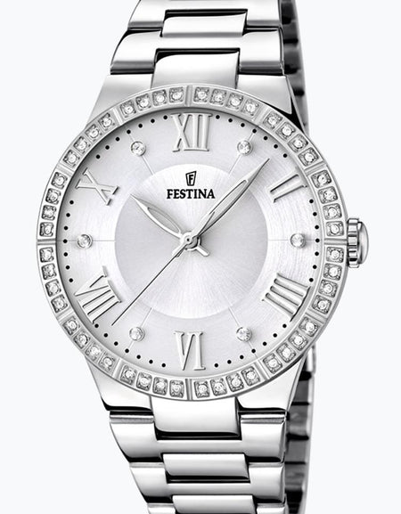 OROLOGIO FESTINA BOYFRIEND F16719/1 BIANCO CON CINTURINO IN ACCIAIO, DONNA