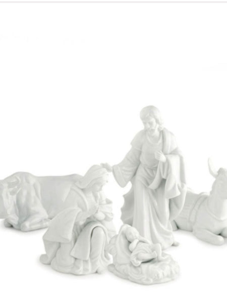 SET NATIVITA' PORCELLANA BIANCA 5PZ 26CM