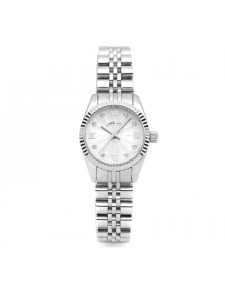 4US Cesare Paciotti Orologio donna in acciaio quadrante argento indici con zirconi