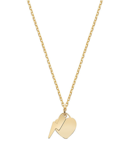 Collana Donna AMEN Oro 9kt Colpo di Fulmine con Cuore e Fulmine
