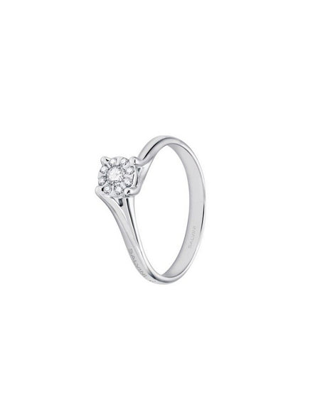 Anello Donna SALVINI Collezione DAPHNE in Oro Bianco e Diamanti 0.06ct