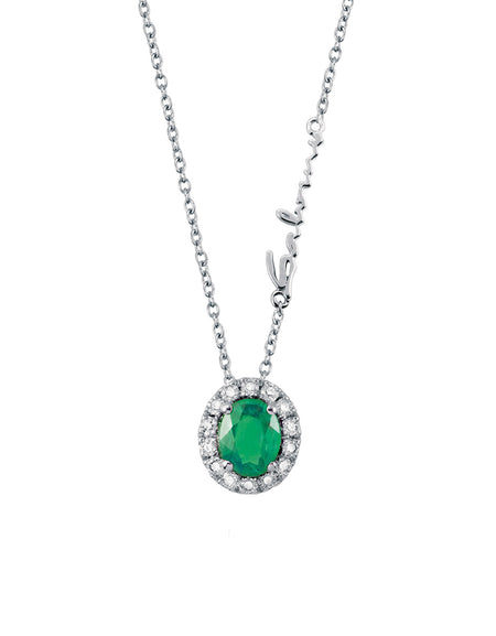 Collana Donna SALVINI DORA in Oro Bianco 18kt Smeraldo e Diamanti