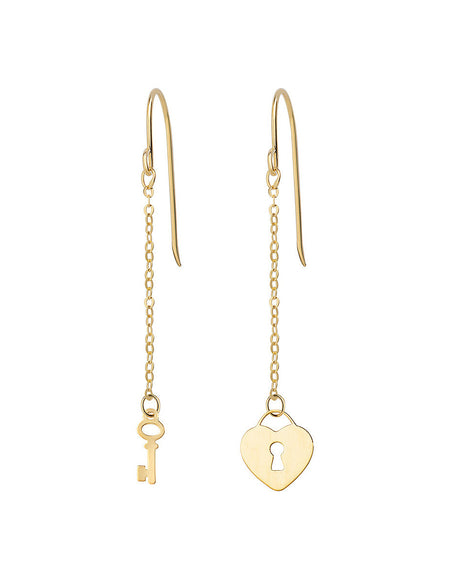 Orecchini Donna AMEN Oro 9kt Chiave con Cuore
