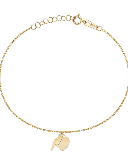 Bracciale Donna AMEN Oro 9kt Cuore e Fulmine