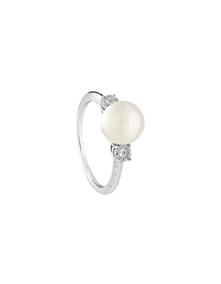 Anello SALVINI Daphne in Oro Bianco con Perla e Diamanti