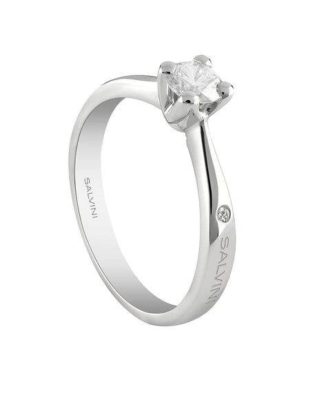 Anello Donna SALVINI Solitario Virginia in Oro Bianco 18Kt e Diamante
