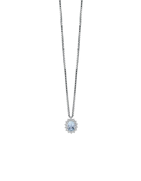 Collana Donna SALVINI Capri in Oro bianco 18kt Diamanti e Acquamarina
