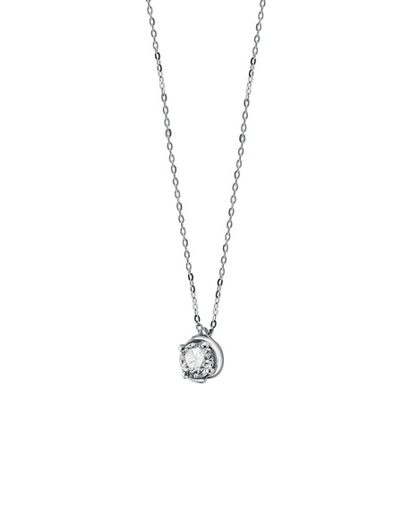 Collana donna SALVINI Battito in Oro bianco e Punto luce Diamante naturale 0.21ct