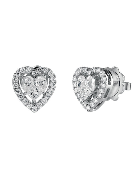 Orecchini Donna SALVINI Cuore Magia in Oro Bianco 18kt e Diamanti 0.55ct