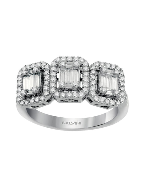 Anello Donna SALVINI Emerald Magia Trilogy in oro Bianco 18k con Diamanti