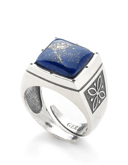 Anello Unisex GERBA JEWELS con pietra Lapis Blu Argento 925