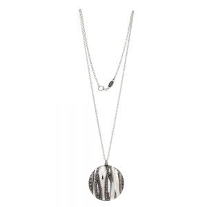 SUALI Collana Donna con Pendente Tondo "Perlè" in Argento 925