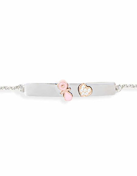 Bracciale Baby Bimba GERBA JEWELS Argento 925 Anallergico con Placchetta e zirconi