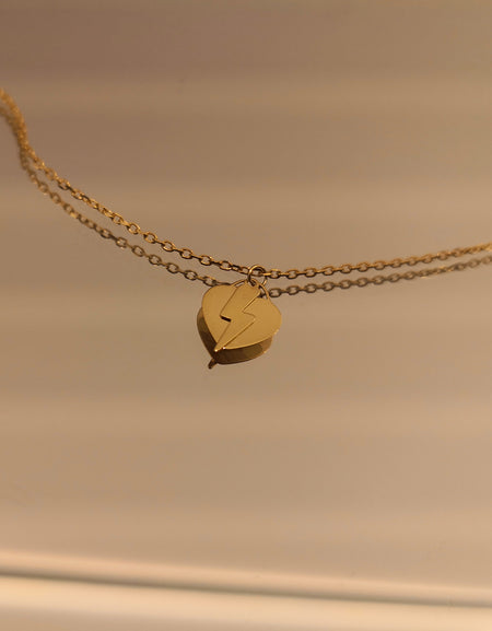 Bracciale Donna AMEN Oro 9kt Cuore e Fulmine