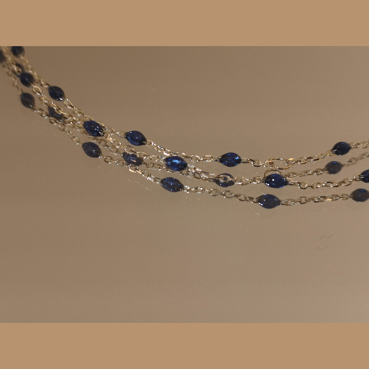 Collana Donna AMEN Oro 9kt con resina BLU Notte – Corcione Gioielli