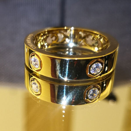 Anello a Fascia CHIMENTO Armillas Be Mine in Oro Giallo 18kt e Diamanti