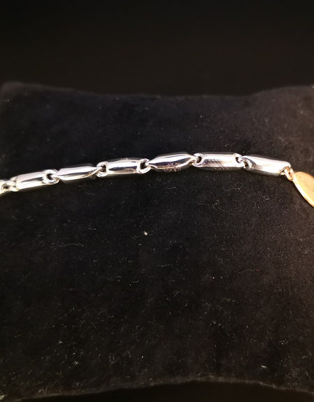 Bracciale CHIMENTO in Argento 925 con piastra placcata in Oro rosa 18kt e Zaffiro Blu