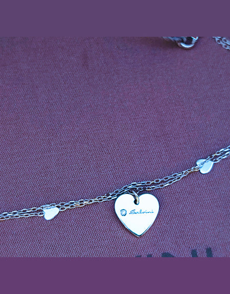 Bracciale donna Salvini Minimal POP Cuore in Oro bianco e Oro rosa 9kt con Diamante