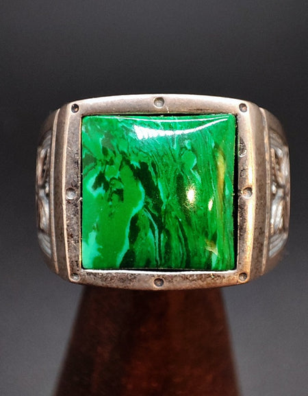 Anello Unisex GERBA JEWELS in argento 925 con Malachite