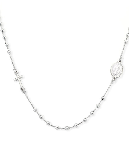 AMEN Collana Rosario Girocollo grani 2,5mm in Argento 925
