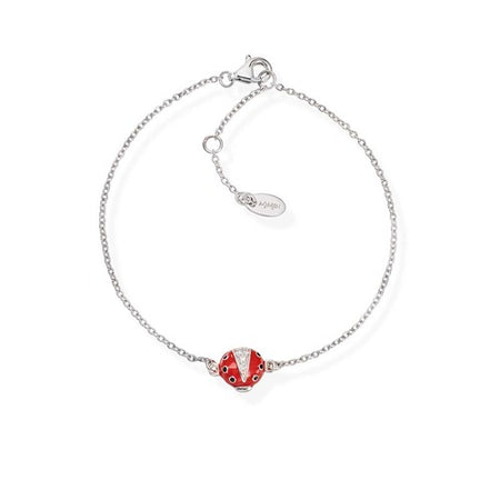 Bracciale Donna AMEN Coccinella Smaltata e Zirconi Bianchi ARGENTO 925