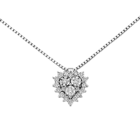LUCE DI DONNAORO Collana Cuore di Diamanti in Oro Bianco 18kt