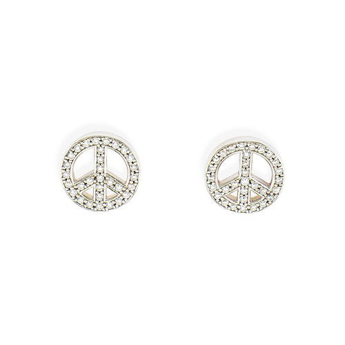 Laimons Orecchini Donna Pace Con Zirconi – Argento Sterling 925 10mm Lucido - 4