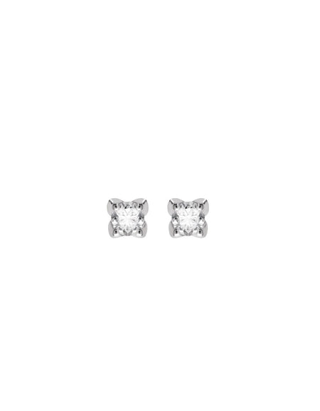 Orecchini donna SALVINI Petite Tresore in Oro bianco e punti luce Diamanti 0.18ct