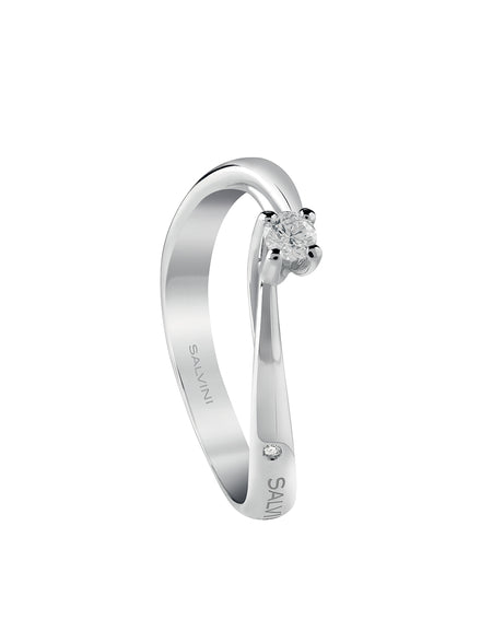 Anello Donna SALVINI Solitario Dedica in Oro Bianco 18k e Diamante