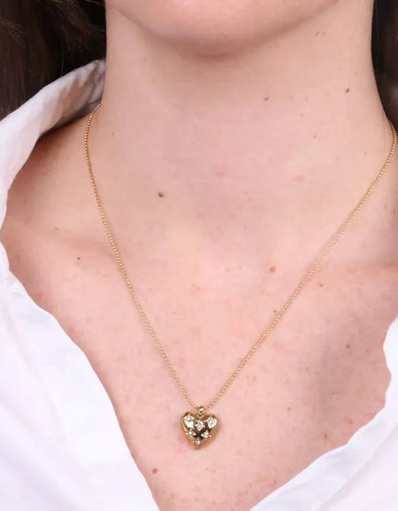 COEUR DE MER Collana in Acciaio con cuori e punti luce