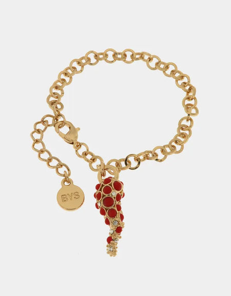 AMONAPOLI Bracciale in Metallo con corno centrale e cristalli