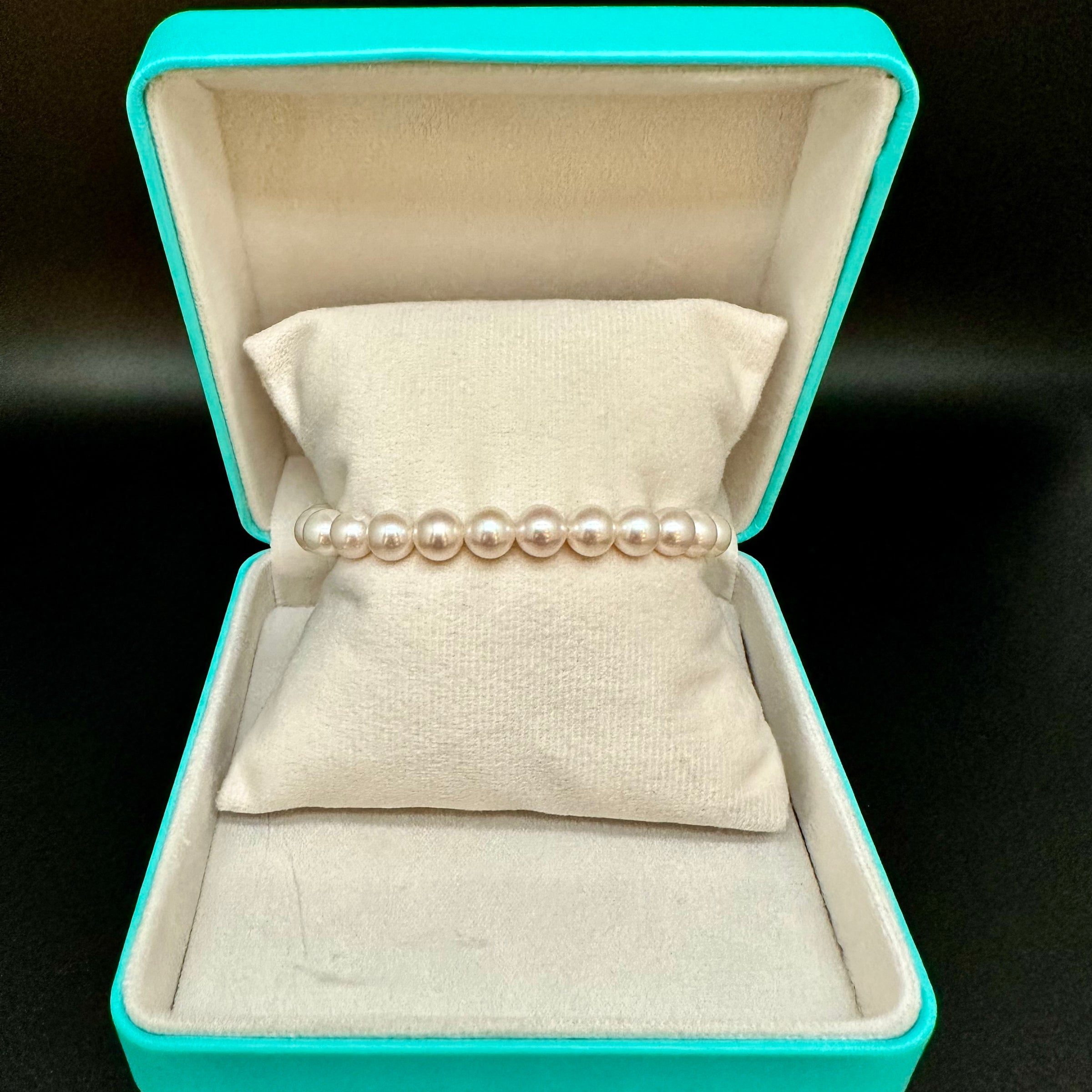 LUCE DI DONNAORO Bracciale Perle Coltivate 4-4.5mm con chiusura in Oro Bianco 18kt