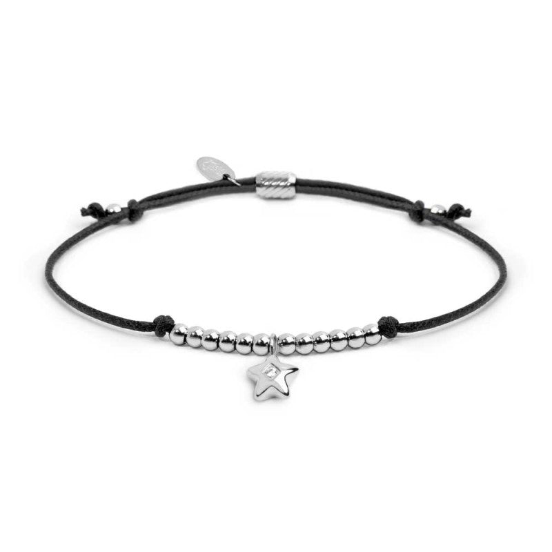 MARLÙ Bracciale cordino con pendente stella con zircone
