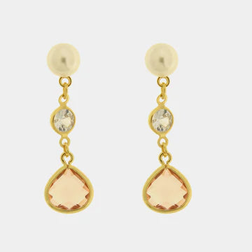 AMOVENEZIA Orecchini in Metallo goccia con cristalli