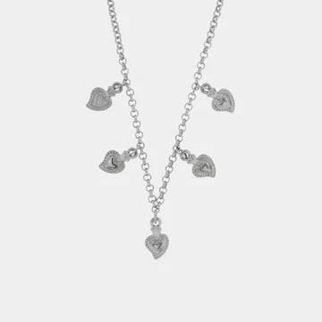 AMONAPOLI Collana in Metallo pendenti cuori sacro