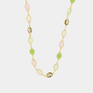 AMOVENEZIA Collana in Metallo con cristalli colorati