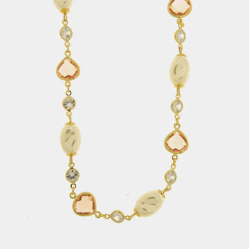 AMOVENEZIA Collana in Metallo perle e cristalli