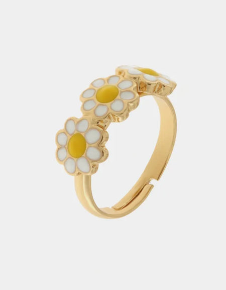 Anello in Metallo con margherite smaltate AMOCAPRI