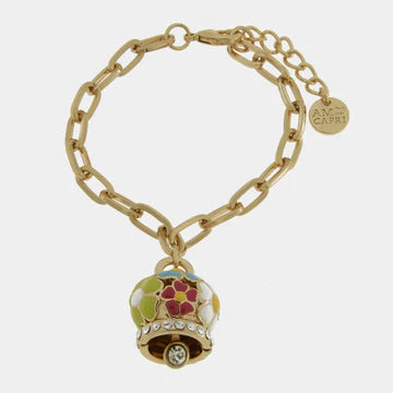 AMOCAPRI Bracciale in Metallo con campana a fiori multicolor