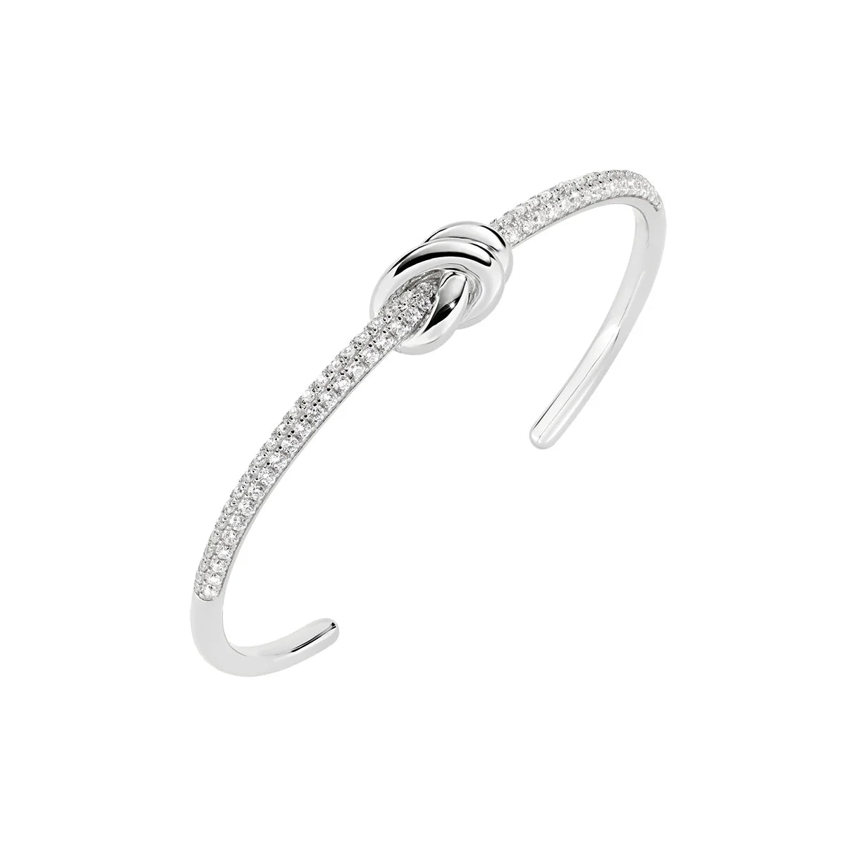 AMEN Bracciale Rigido Nodo d'Amore in Ottone con Zirconi