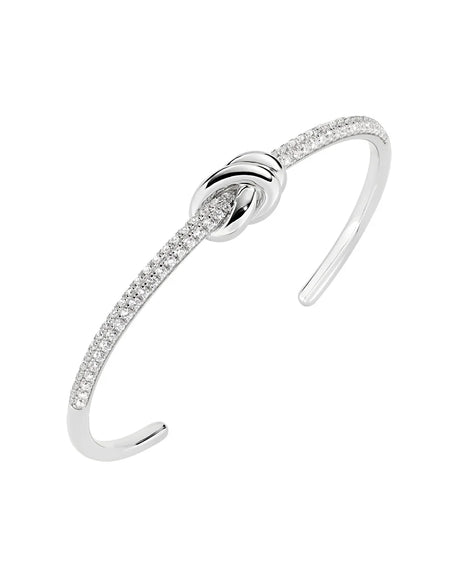 AMEN Bracciale Rigido Nodo d'Amore in Ottone con Zirconi